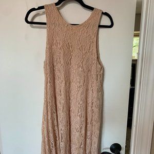 Bobeau Lace Pale Pink Dress Large